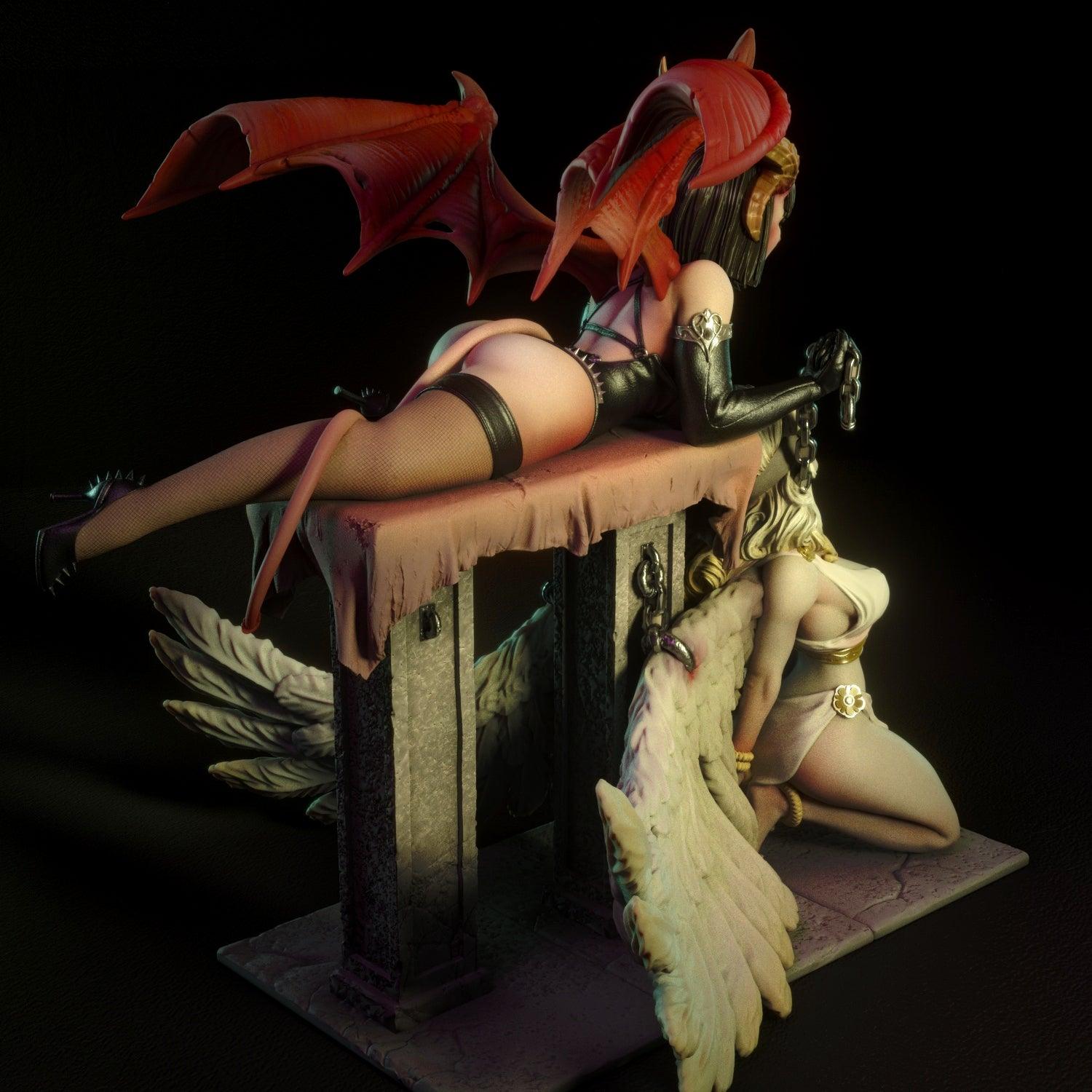 Demon dominatrix & angel submissive - NSFW FIGURES